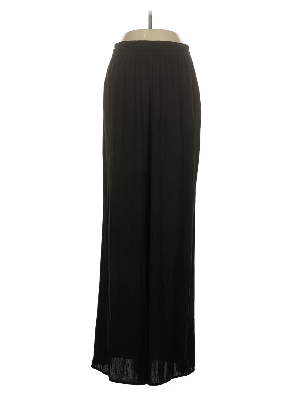 Zara Black Wide Leg Pull-On Pants Smocked Waist Sz M